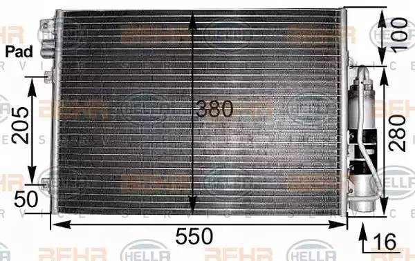 Конденсатор, кондиционер 8FC 351 300-491 HELLA