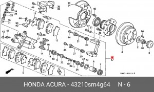 Тормозной суппорт 43210SM4G64 HONDA