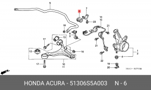 Втулка стабилизатора 51306-S5A-003 HONDA