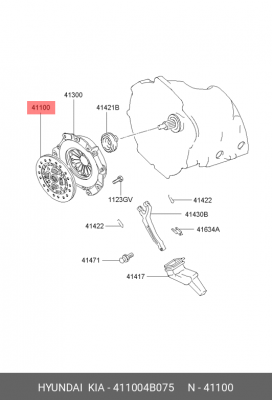 Диск сцепления 411004B075 HYUNDAI KIA