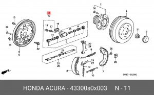 Колесный тормозной цилиндр 43300S0X003 HONDA
