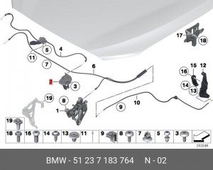 Замок капота 51 23 7 183 764 BMW
