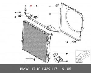 Кронштейн крепления 17 10 1 439 117 BMW