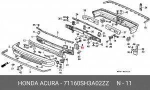 Комплект поддержки, буфер 71160SH3A02ZZ HONDA