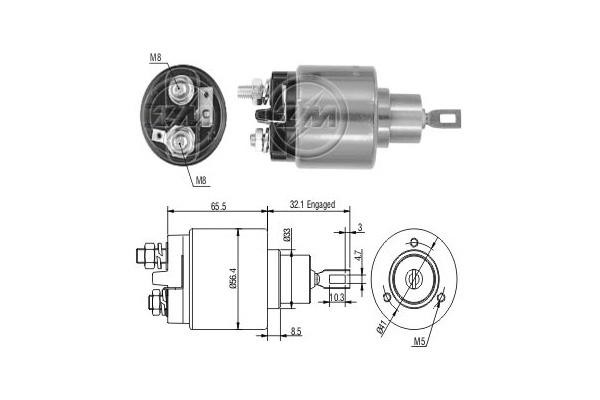 Реле втягивающее стартера ZM575 ERA