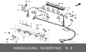 Регулятор давления подачи топлива 16740PE7662 HONDA