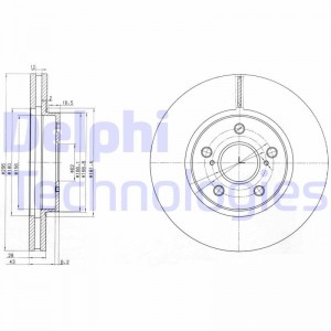 Тормозной диск BG3735 DELPHI