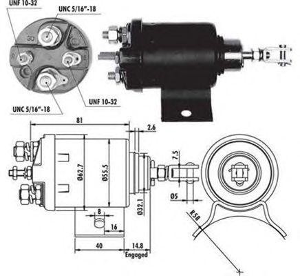 Тяговое реле, стартер 940113050075 MAGNETI MARELLI
