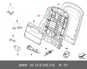Каркас спинки сиденья 52 10 8 245 376 BMW