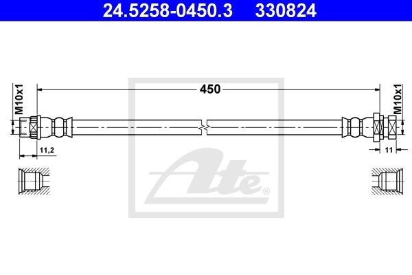 Тормозной шланг 24.5258-0450.3 ATE