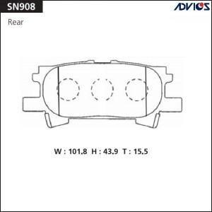 Колодки тормозные дисковые SN908 ADVICS
