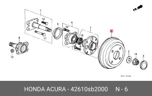 Тормозной барабан 42610SB2000 HONDA