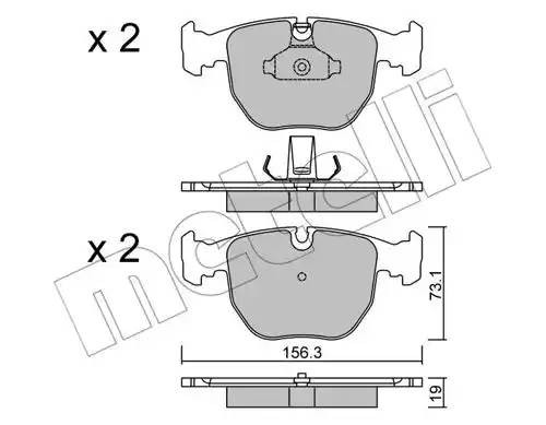 Комплект тормозных колодок, диско 2205590 METELLI