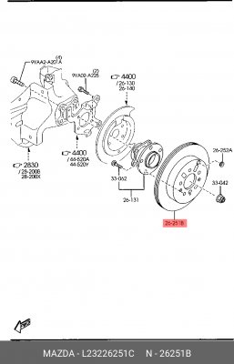 Диск тормозной L232-26-251C MAZDA