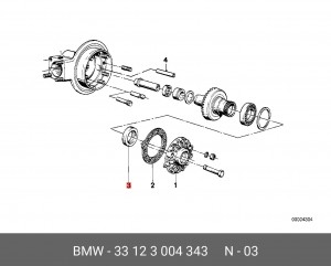 Уплотняющее кольцо, коленчатый вал; Уплотняющее кольцо 33 12 3 004 343 BMW