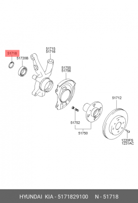 Комплект подшипника ступицы колеса 5171829100 HYUNDAI KIA