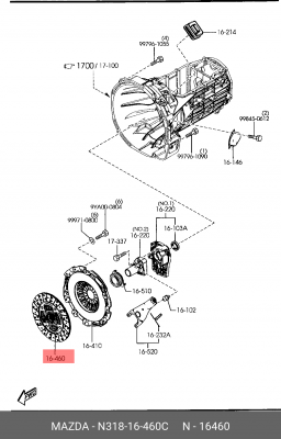 Диск сцепления N318-16-460C MAZDA