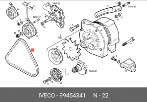 Клиновой ремень 99454341 IVECO