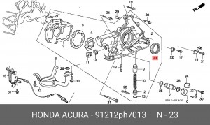 Уплотняющее кольцо, распределительный вал 91212PH7013 HONDA
