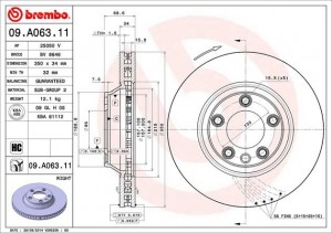 Тормозной диск 09.A063.11 BREMBO