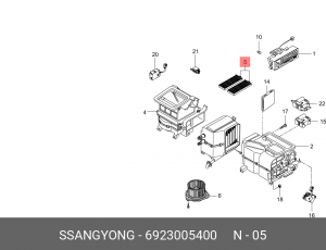 Фильтр, воздух во внутренном пространстве 692 300 54 00 SSANG YONG
