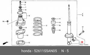 Амортизатор 52611S5AN05 HONDA