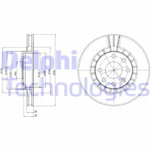 Тормозной диск BG2443 DELPHI