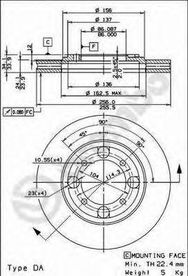 Тормозной диск 09.6705.10 BREMBO