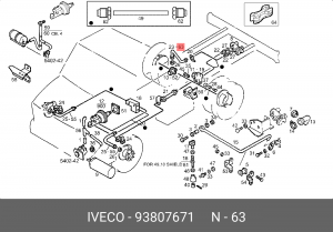 Тормозной шланг 93807671 IVECO