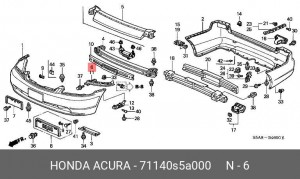 Кронштейн крепления бампера 71140S5A000 HONDA