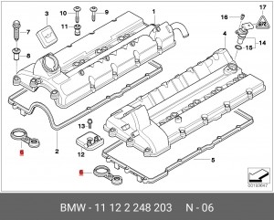 Прокладка, крышка головки цилиндра 11 12 2 248 203 BMW