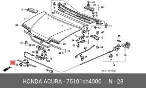 Решетка радиатора 75101SH4000 HONDA