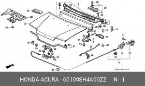 Капот двигателя 60100SH4A00ZZ HONDA