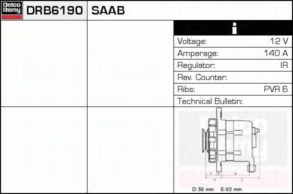 Генератор DRB6190 DELCO REMY