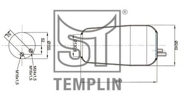 Кожух пневматической рессоры 040606006951 TEMPLIN
