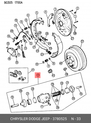 Колесный тормозной цилиндр 378 0525 CHRYSLER