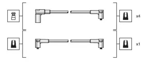 Ккомплект проводов зажигания 941318111028 MAGNETI MARELLI