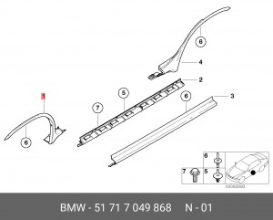 Накладка крыла 51 71 7 049 868 BMW