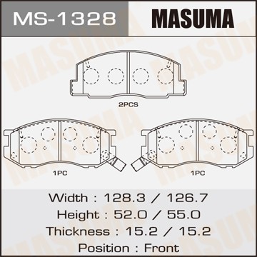 Колодки тормозные дисковые MS1328 MASUMA