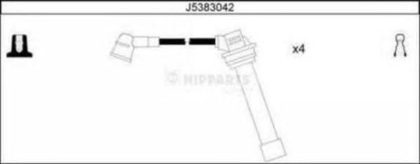 Ккомплект проводов зажигания J5383042 H B JAKOPARTS NIPPARTS