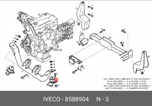 Кронштейн, подвеска двигателя 8588904 IVECO