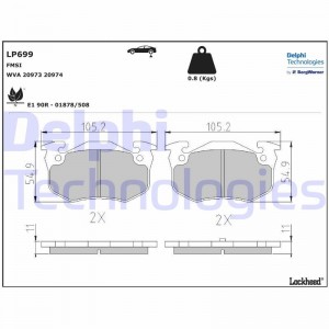 Комплект тормозных колодок, диско LP699 DELPHI