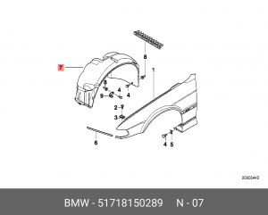 Подкрылок 51 71 8 150 289 BMW