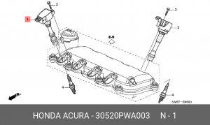 Катушка зажигания 30520-PWA-003 HONDA