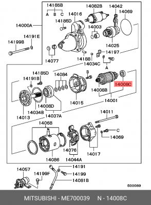 Подшипник стартера ME700039 MITSUBISHI