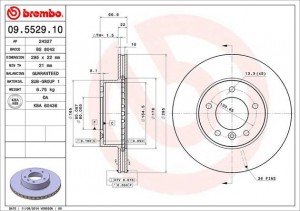 Тормозной диск 09.5529.10 BREMBO