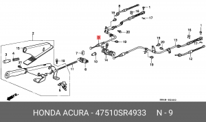 Трос, стояночная тормозная система 47510SR4933 HONDA