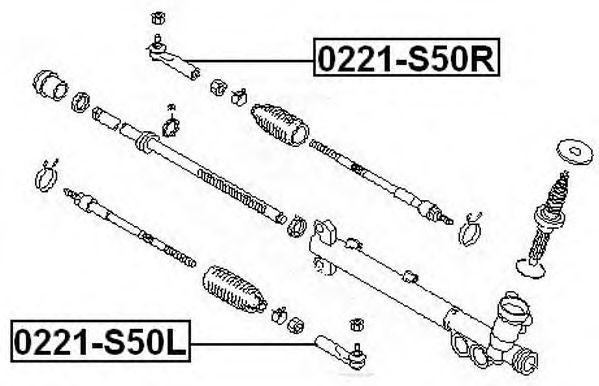 Наконечник рулевой тяги 0221-S50R ASVA