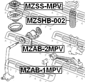 Сайлентблок MZAB-1MPV FEBEST