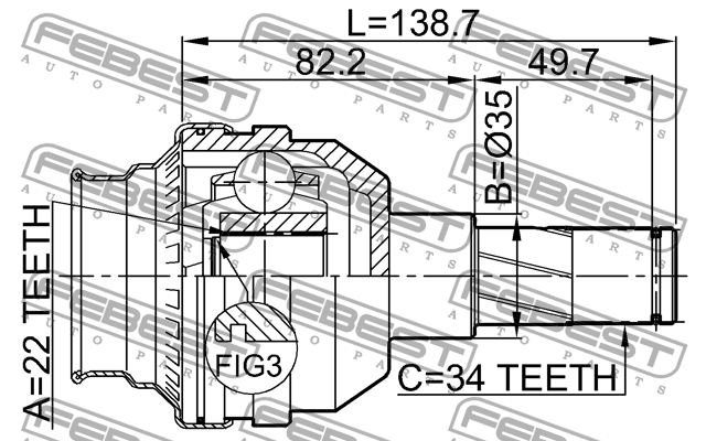 ШРУС 1111-T200 FEBEST